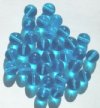 25 10mm Transparent Aqua Round Glass Beads